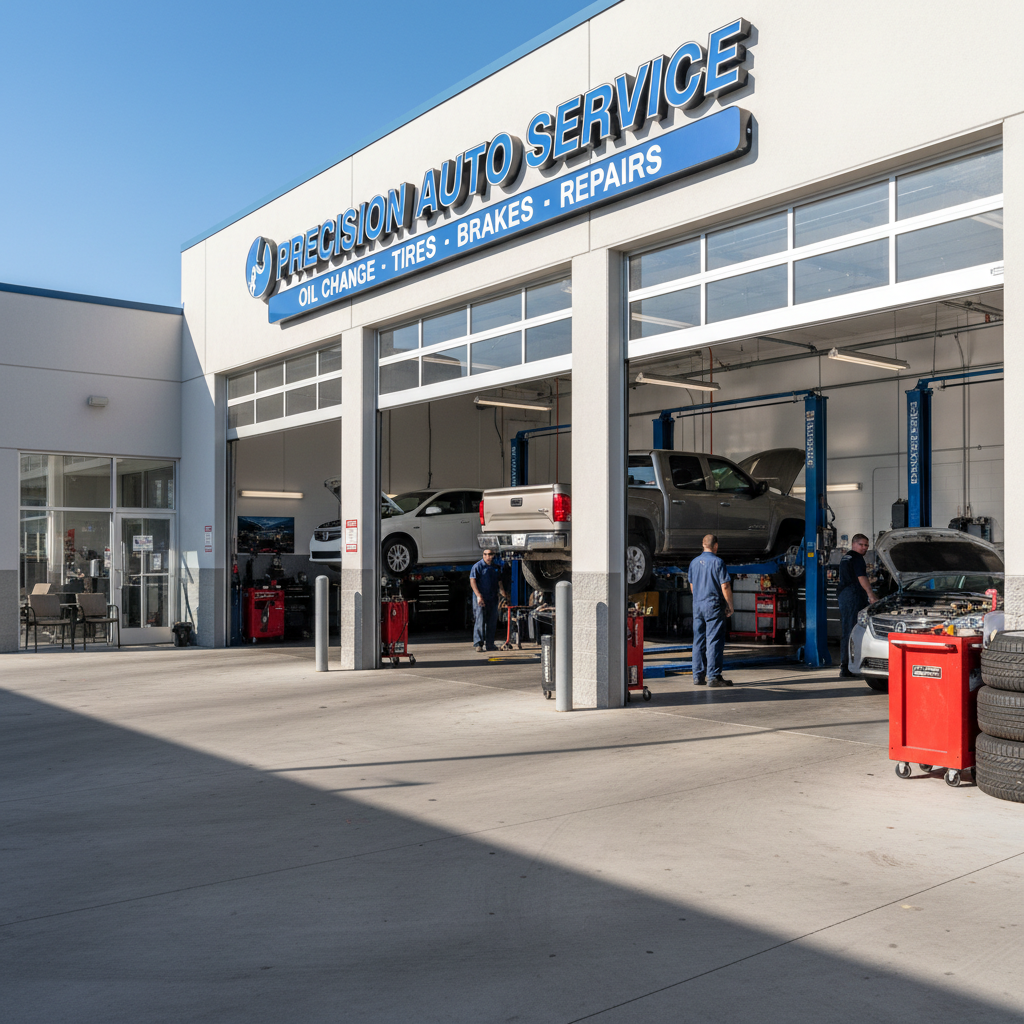 Auto repair shop with Google Maps showing top 3 local search placement and customer reviews